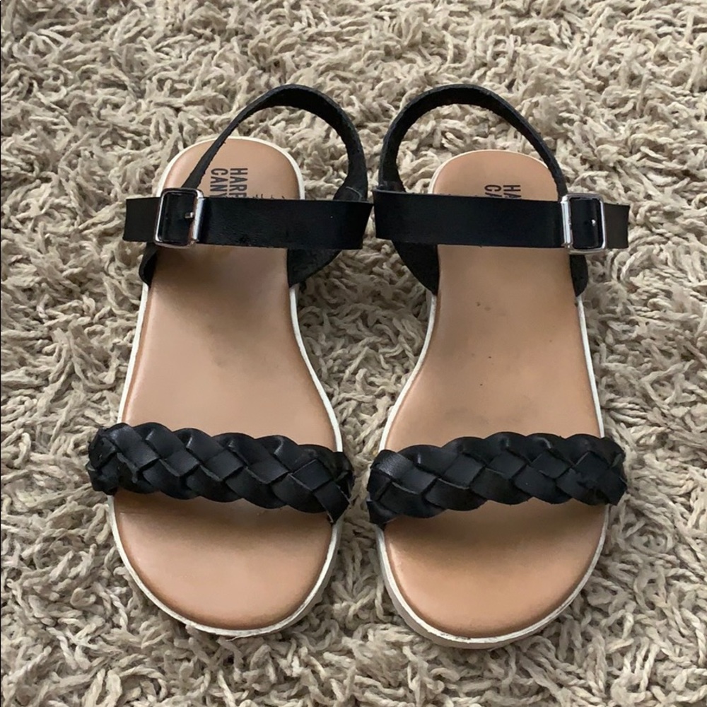 Harper Canyon Girls Black Sandals